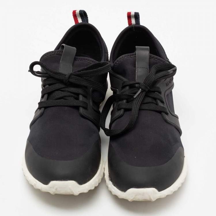 Pre Owned Moncler Black Neoprene And Rubber  Emilien Lace-Up Sneakers Size 41