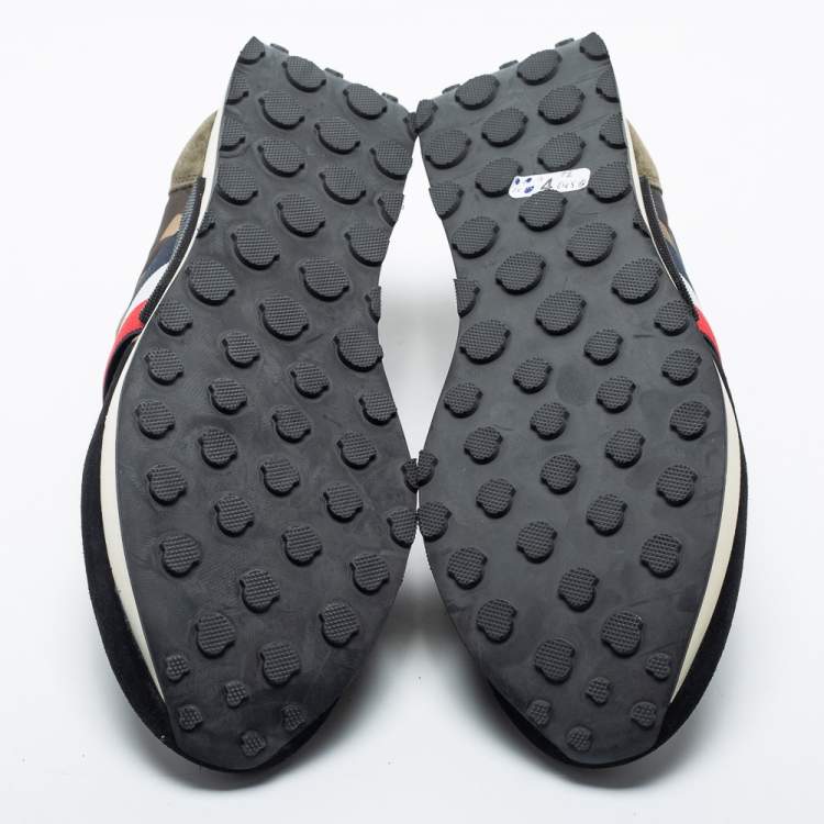 Pre Owned Moncler Multicolor Suede And Leather Sneakers Size 44