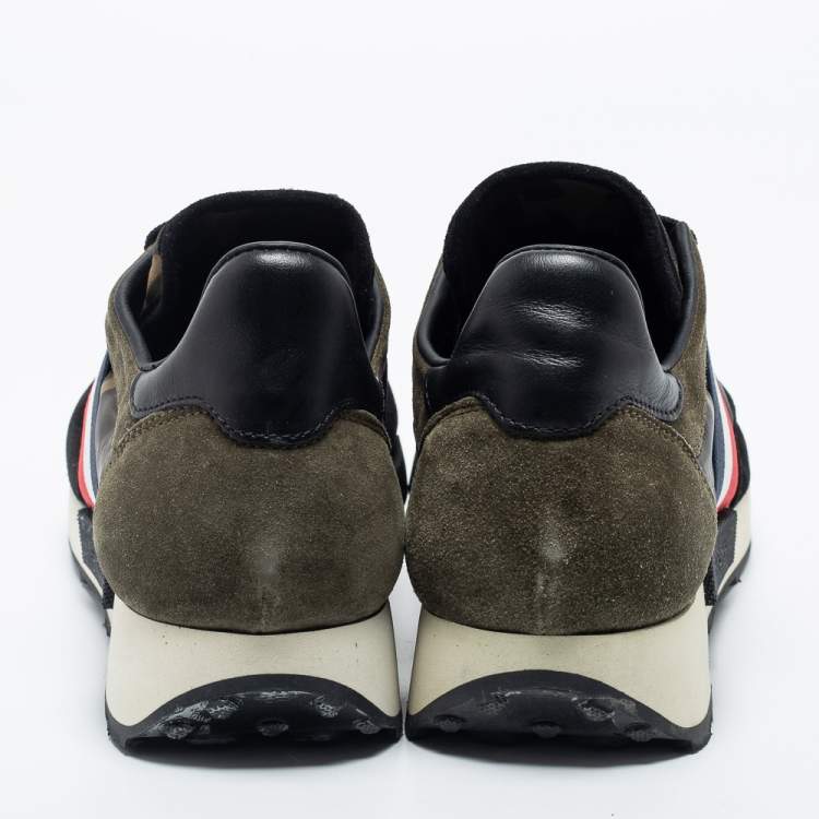 Pre Owned Moncler Multicolor Suede And Leather Sneakers Size 44