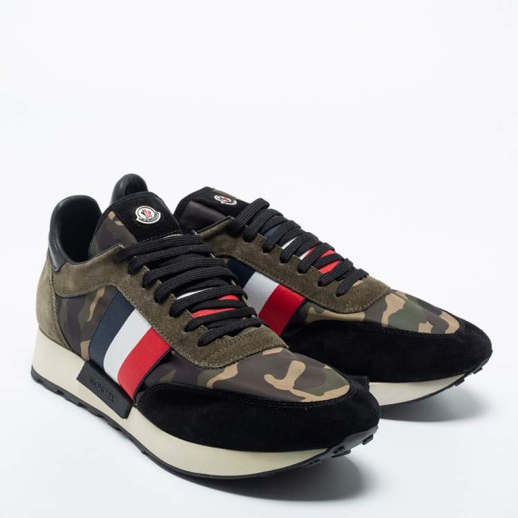 Pre Owned Moncler Multicolor Suede And Leather Sneakers Size 44