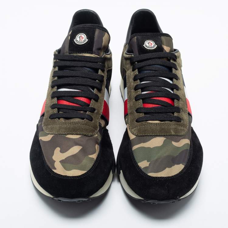 Pre Owned Moncler Multicolor Suede And Leather Sneakers Size 44