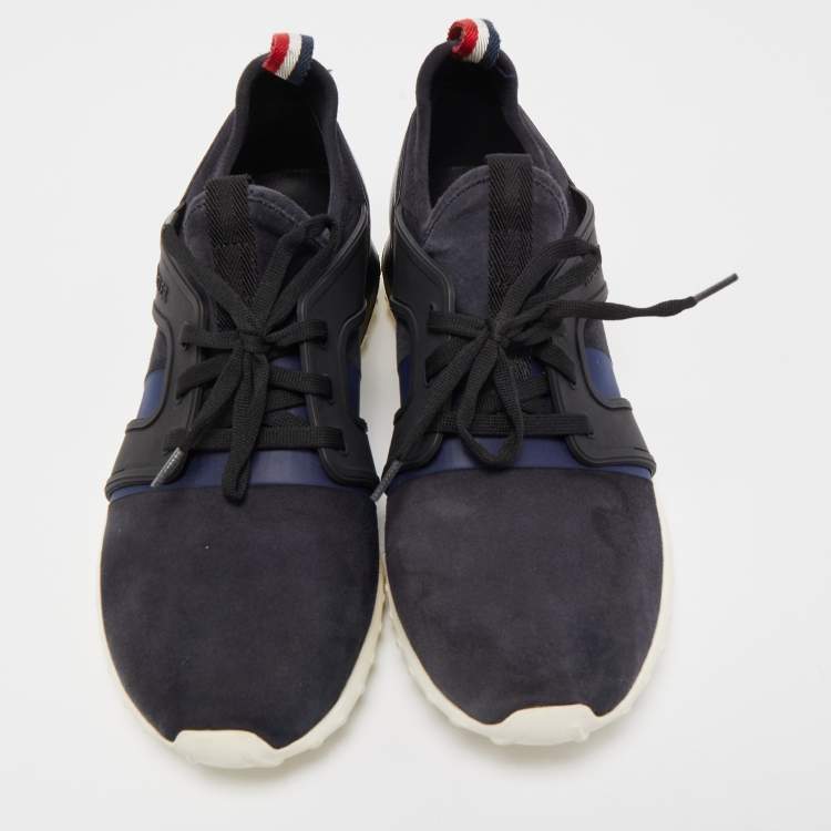 Pre Owned Moncler Black Leather and Rubber Horace Low-Top Sneakers Size 41