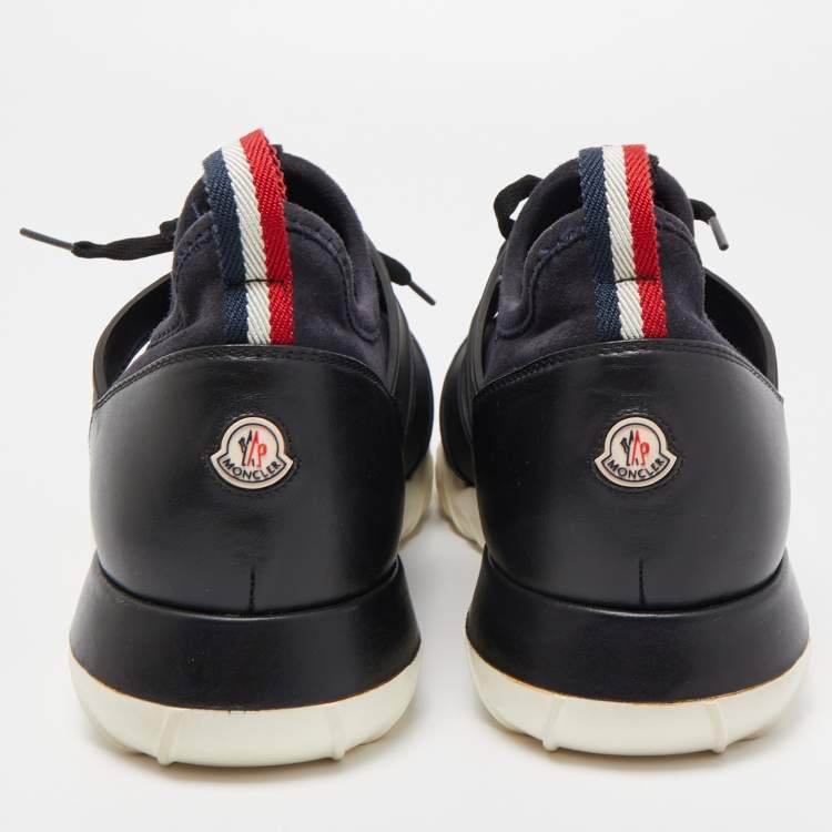 Pre Owned Moncler Black Leather and Rubber Horace Low-Top Sneakers Size 41