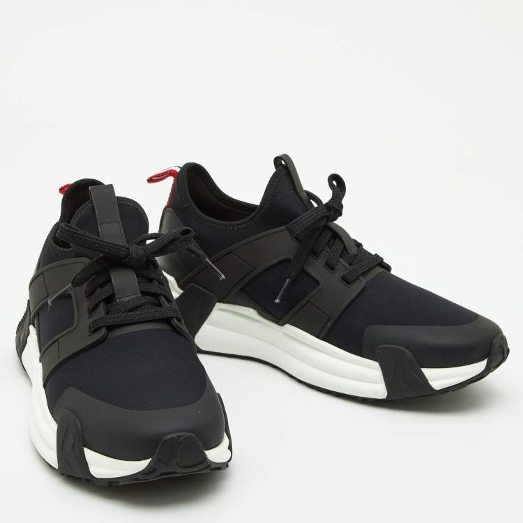 Pre Owned Moncler Black Neoprene and Rubber Horace Low-Top Sneakers Size 42