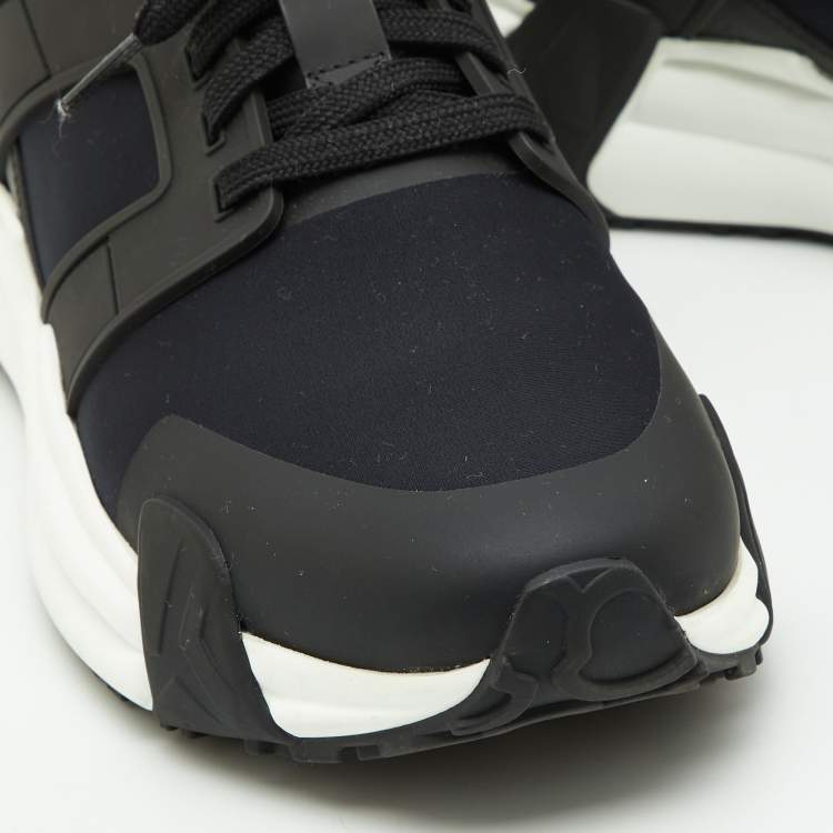 Pre Owned Moncler Black Neoprene and Rubber Horace Low-Top Sneakers Size 42