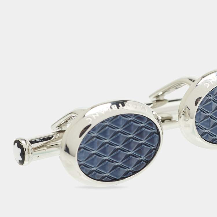 Pre Owned Montblanc Meisterstück Lacquer Stainless Steel Cufflinks