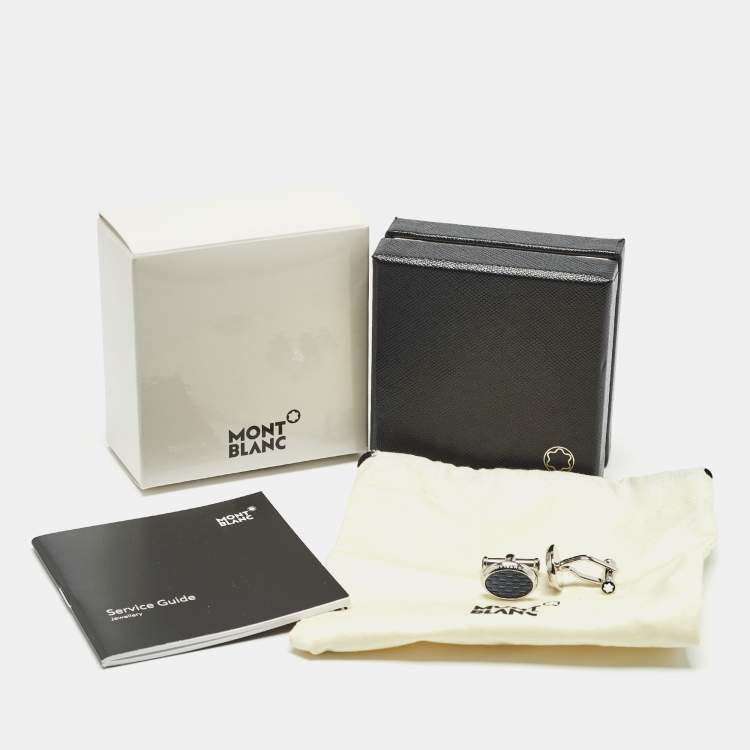 Pre Owned Montblanc Meisterstück Lacquer Stainless Steel Cufflinks