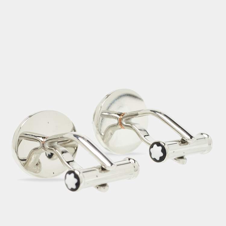 Pre Owned Montblanc Meisterstück Lacquer Stainless Steel Cufflinks
