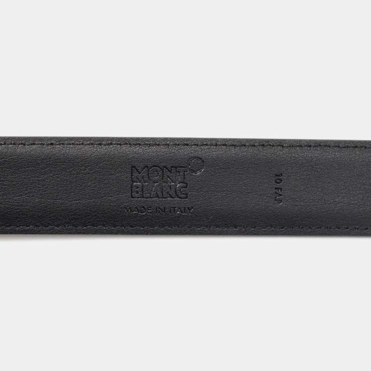 Pre Owned Montblanc Black Leather Meisterstuck Cut to Size Buckle Belt