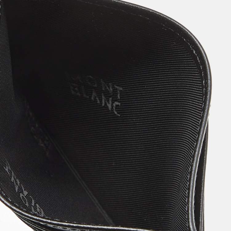 Pre Owned Montblanc Black Meisterstuck Classique Resin Leather Gold Tone Pen Card Holder Set