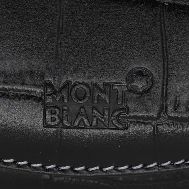 Pre Owned Montblanc Black Croc Embossed Leather Key Chain Holder
