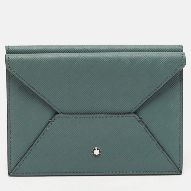 Pre Owned Montblanc x Zidane Green Textured Leather Extreme 3.0 Passport Holder