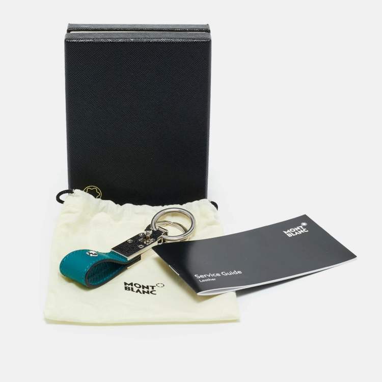 Pre Owned Montblanc Green Leather Sartorial Fob Loop Key Chain 