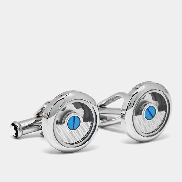 مملوكة مسبقًا Montblanc Stainless Steel Two Tone Metal Cufflinks