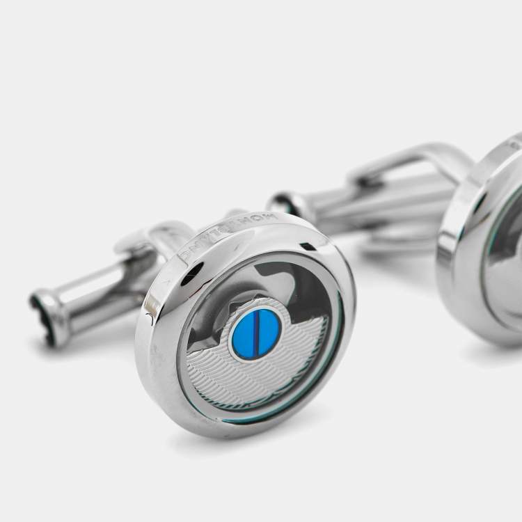 مملوكة مسبقًا Montblanc Stainless Steel Two Tone Metal Cufflinks
