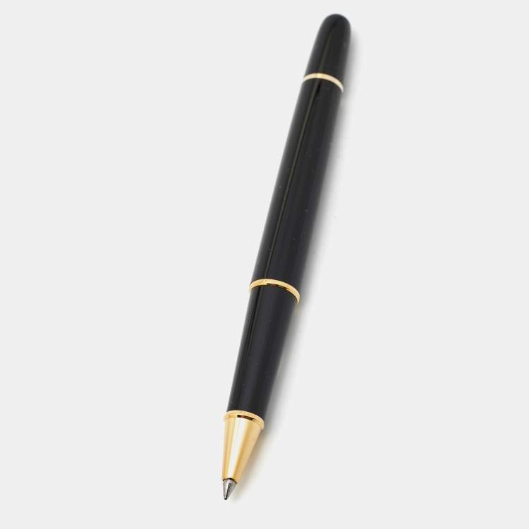Pre Owned Montblanc Meisterstuck Black Resin Gold-Coated Classique Rollerball Pen