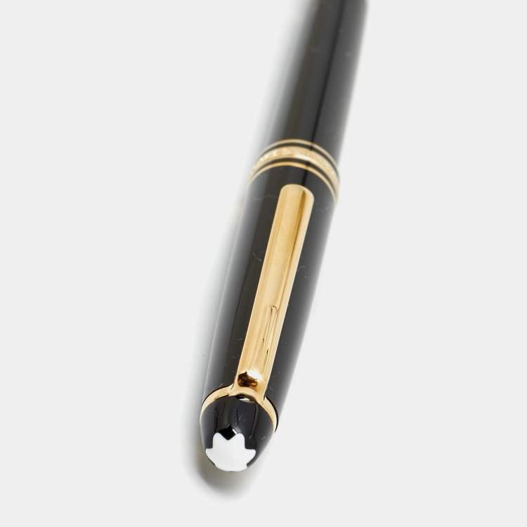 Pre Owned Montblanc Meisterstuck Black Resin Gold-Coated Classique Rollerball Pen