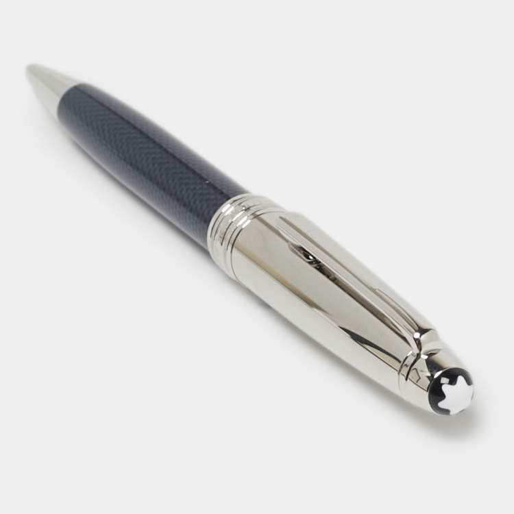Pre Owned Montblanc  Meisterstuck Solitaire Doué Blue Hour Lacquer Silver Tone Classique Ballpoint Pen