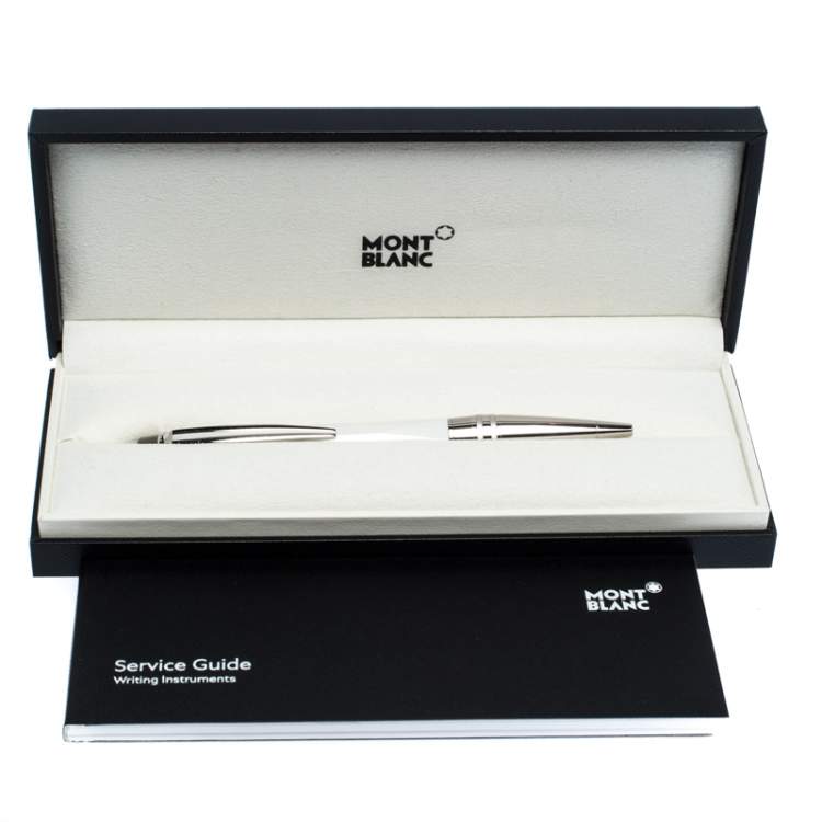 مملوكة مسبقًا Montblanc StarWalker White Ceramic Doué Silver Tone Ballpoint Pen