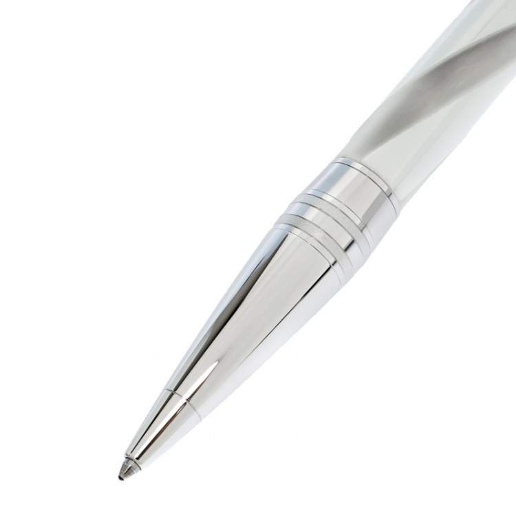 مملوكة مسبقًا Montblanc StarWalker White Ceramic Doué Silver Tone Ballpoint Pen