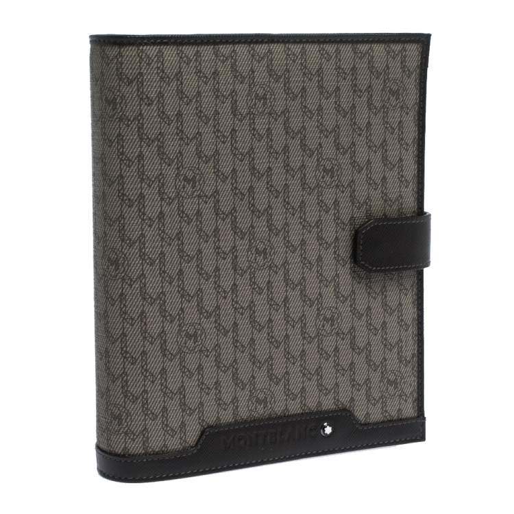 Pre Owned Montblanc Brown Monogram Coated Canvas Agenda Organizer