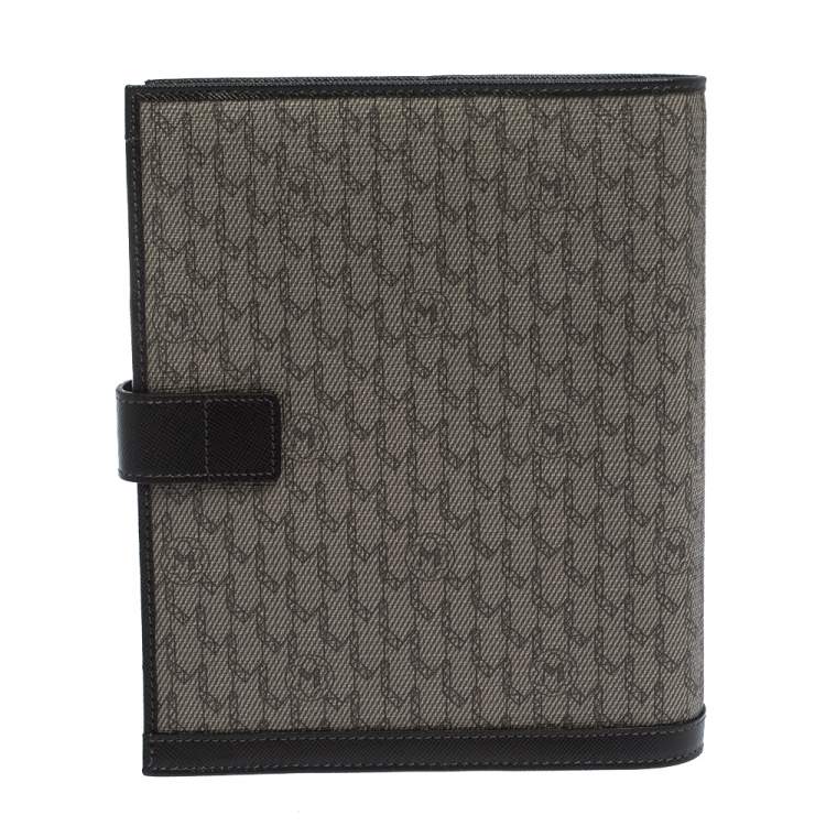 Pre Owned Montblanc Brown Monogram Coated Canvas Agenda Organizer