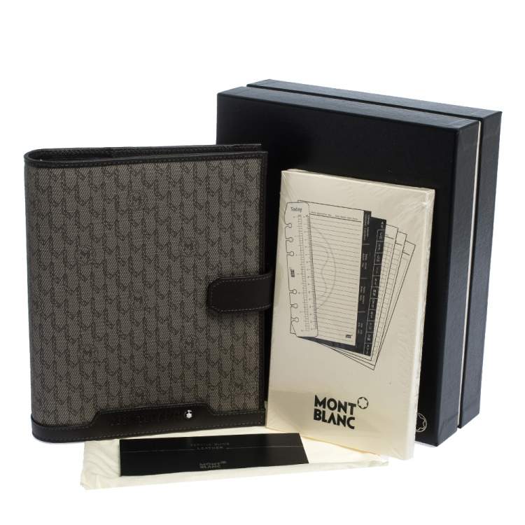 Pre Owned Montblanc Brown Monogram Coated Canvas Agenda Organizer