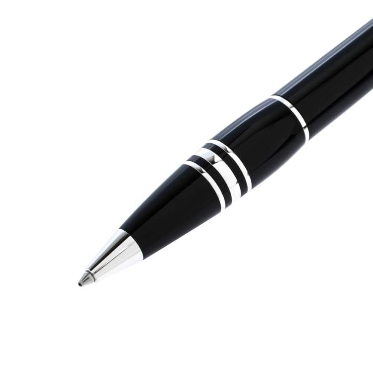 Pre Owned Montblanc StarWalker Black Resin Silver Tone Ballpoint Pen   