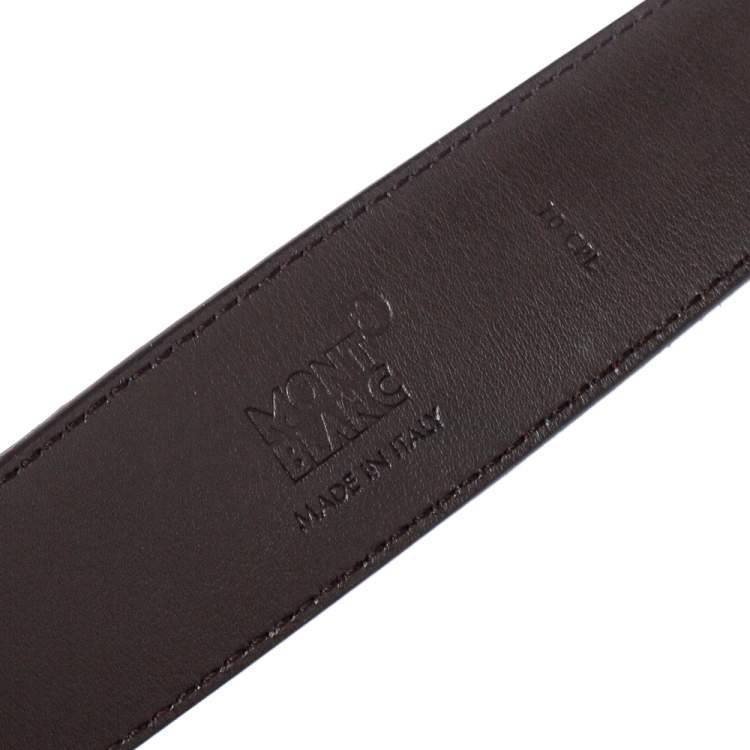 Pre Owned Montblanc Ombre  Burgundy Suede Square Buckle Belt 110CM