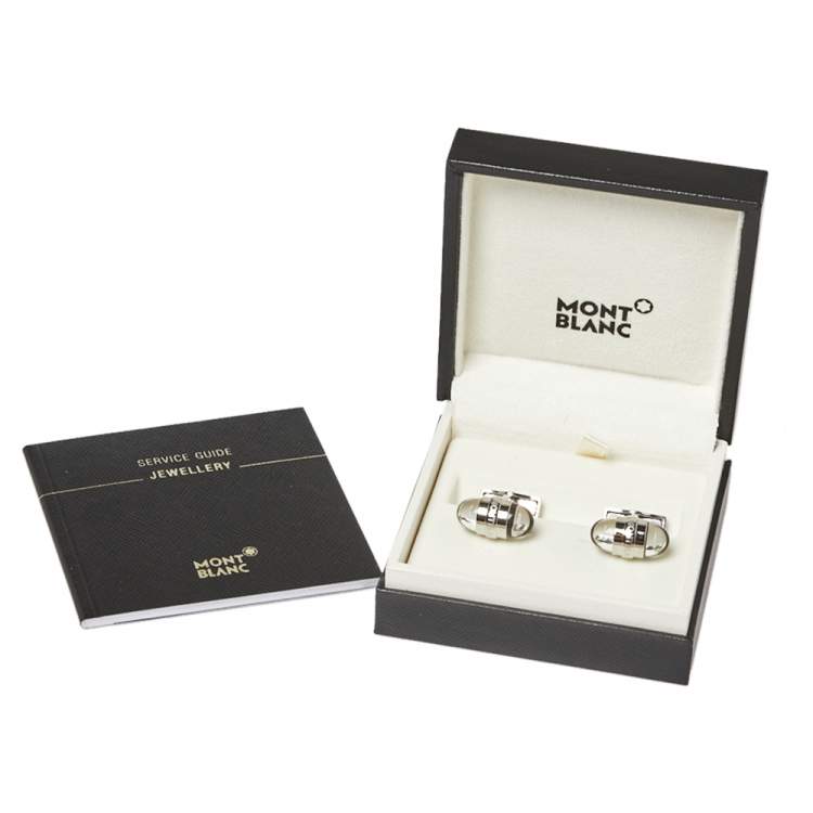 Pre Owned Montblanc Silver Tone Floating Stars Urban Walker Cufflinks