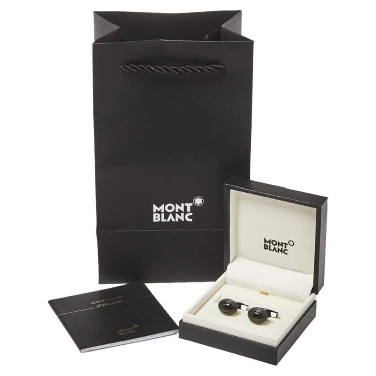 Pre Owned Montblanc Black PVD Finish Stainless Steel Urban Speed Ball Cufflinks