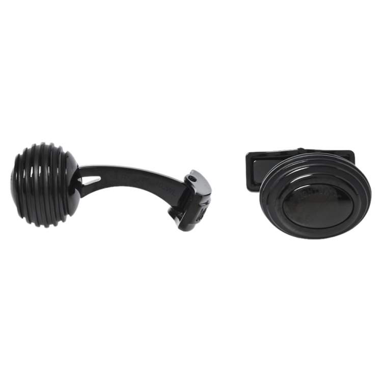 Pre Owned Montblanc Black PVD Finish Stainless Steel Urban Speed Ball Cufflinks
