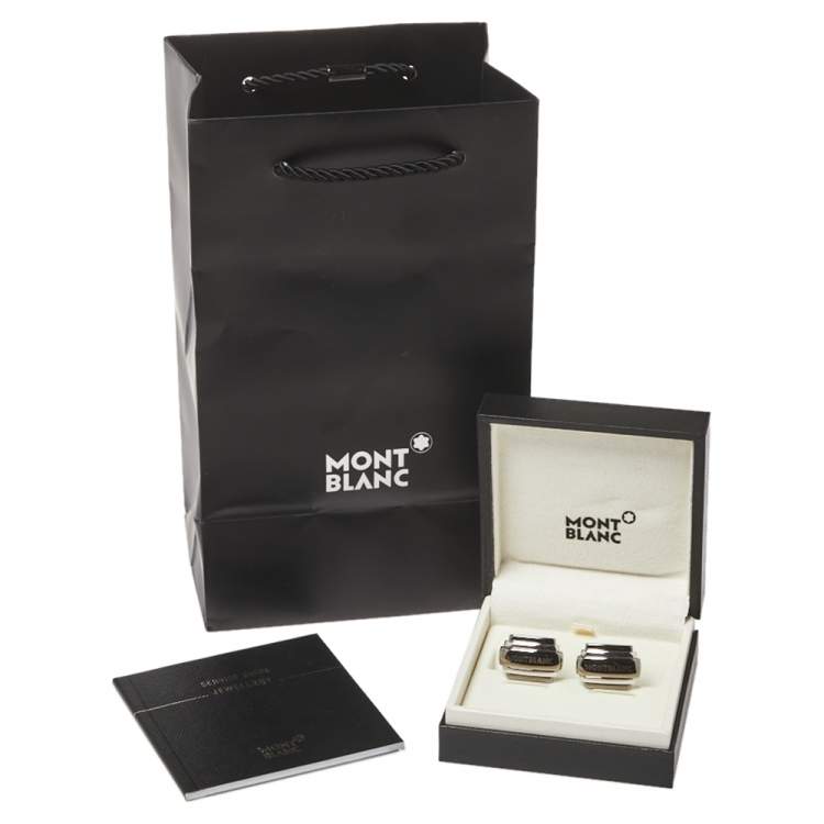 Pre Owned Montblanc Silver Rectangular Cufflinks