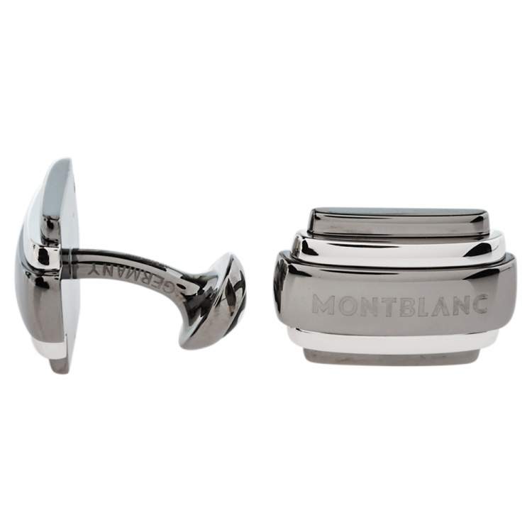 Pre Owned Montblanc Silver Rectangular Cufflinks