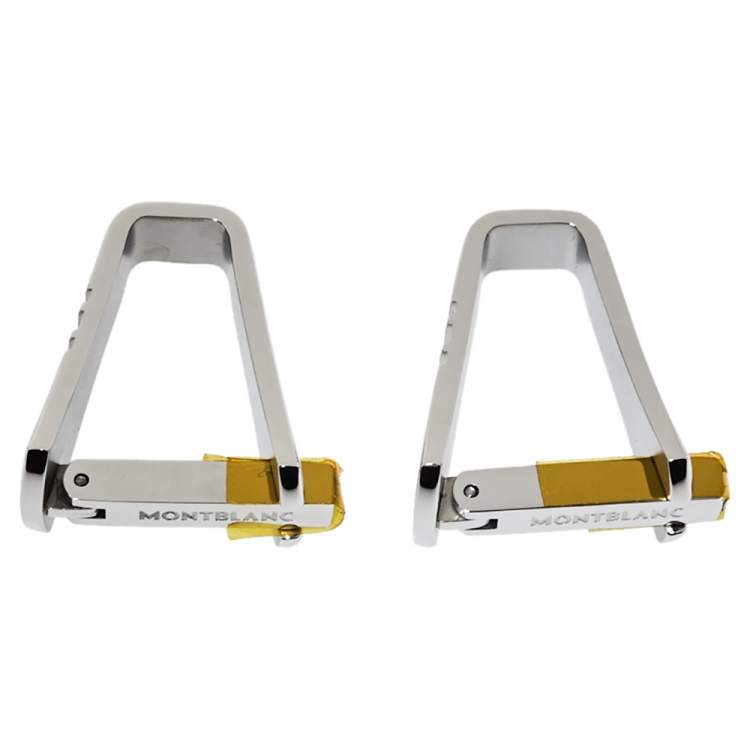 Pre Owned Montblanc Stainless Steel Sartorial Stirrup Cufflinks