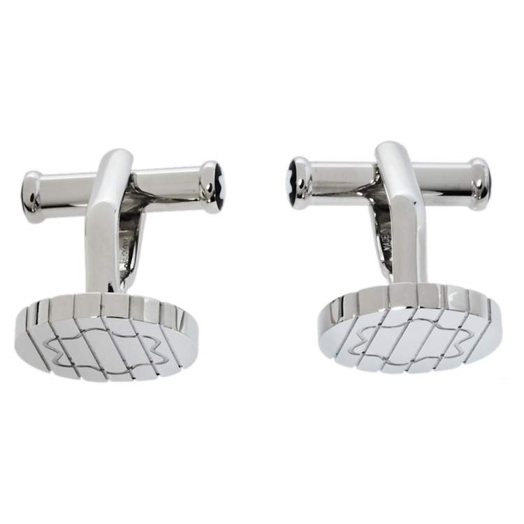 Pre Owned Montblanc Sartorial Steel Archi Round Cufflinks