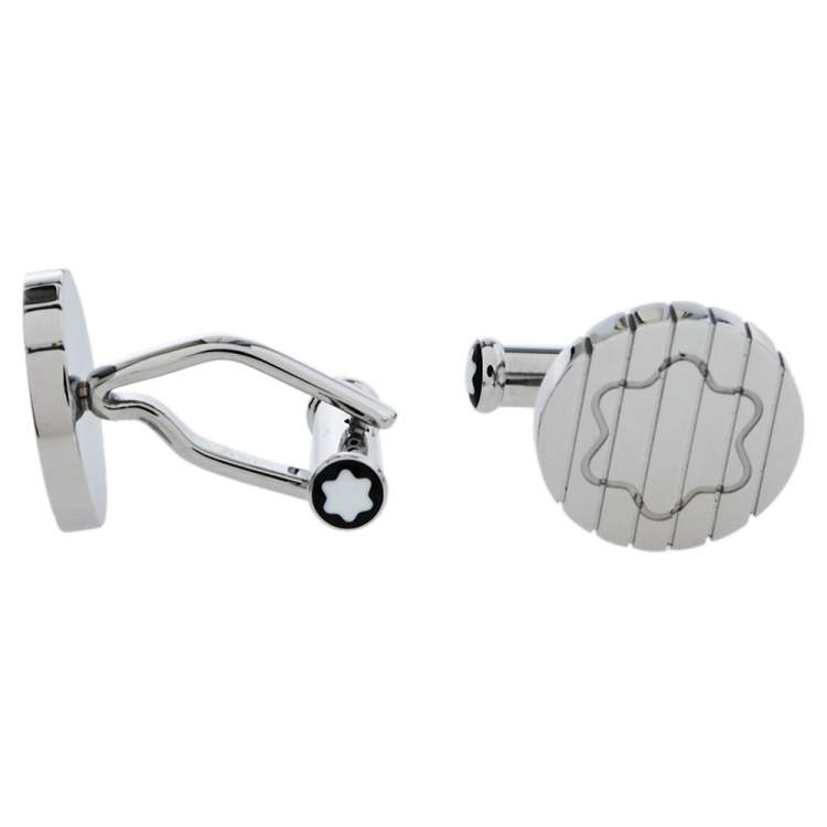 Pre Owned Montblanc Sartorial Steel Archi Round Cufflinks