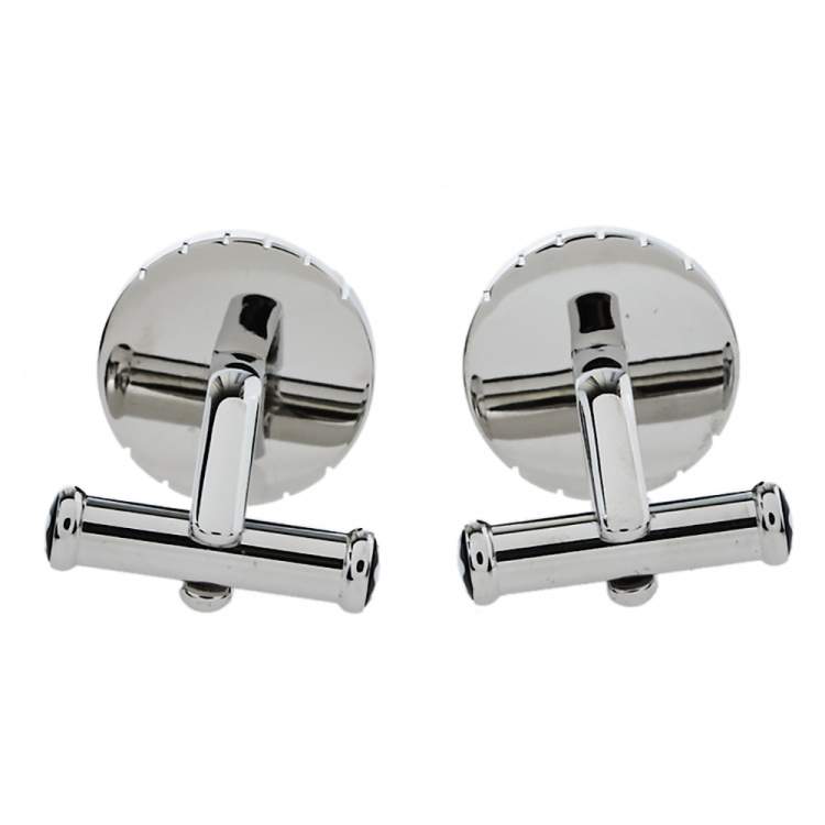 Pre Owned Montblanc Sartorial Steel Archi Round Cufflinks