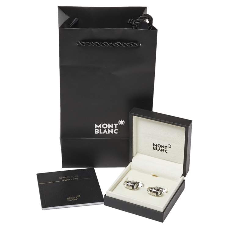 Pre Owned Montblanc Silver Tone Floating Stars Urban Walker Cufflinks