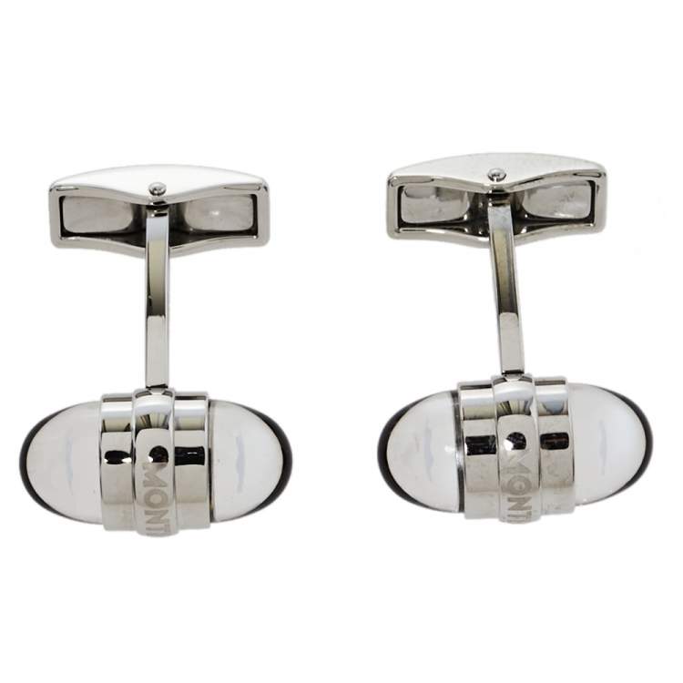 Pre Owned Montblanc Silver Tone Floating Stars Urban Walker Cufflinks