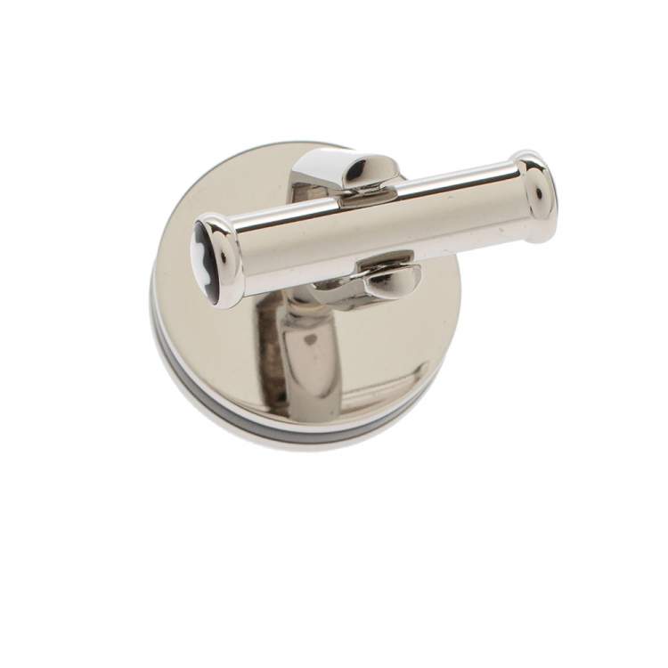 Pre Owned Montblanc Silver Tone & Blue Glass Round Star Cufflinks