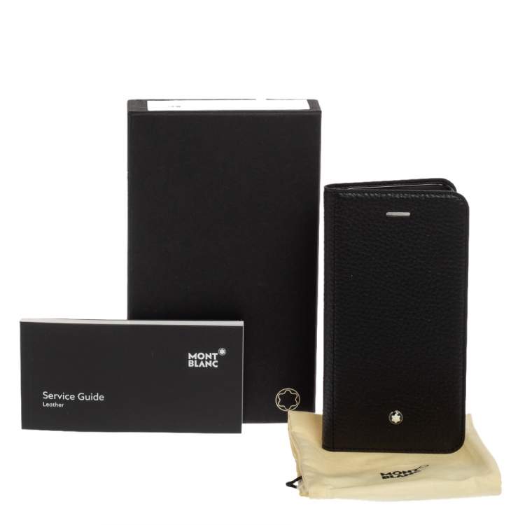 Pre Owned Montblanc Black Leather Sartorial iPhone 8 Flip Case