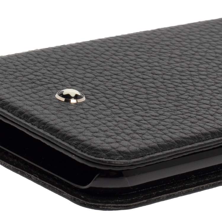 Pre Owned Montblanc Black Leather Sartorial iPhone 8 Flip Case