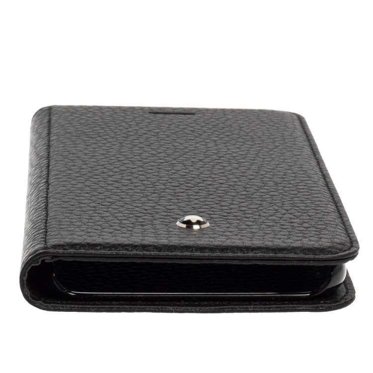 Pre Owned Montblanc Black Leather Sartorial iPhone 8 Flip Case