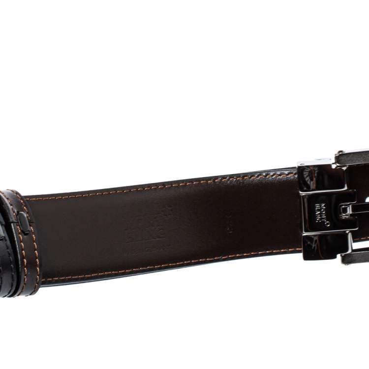 Pre Owned Montblanc Black/Brown Leather Casual Line Reversible Belt 105CM