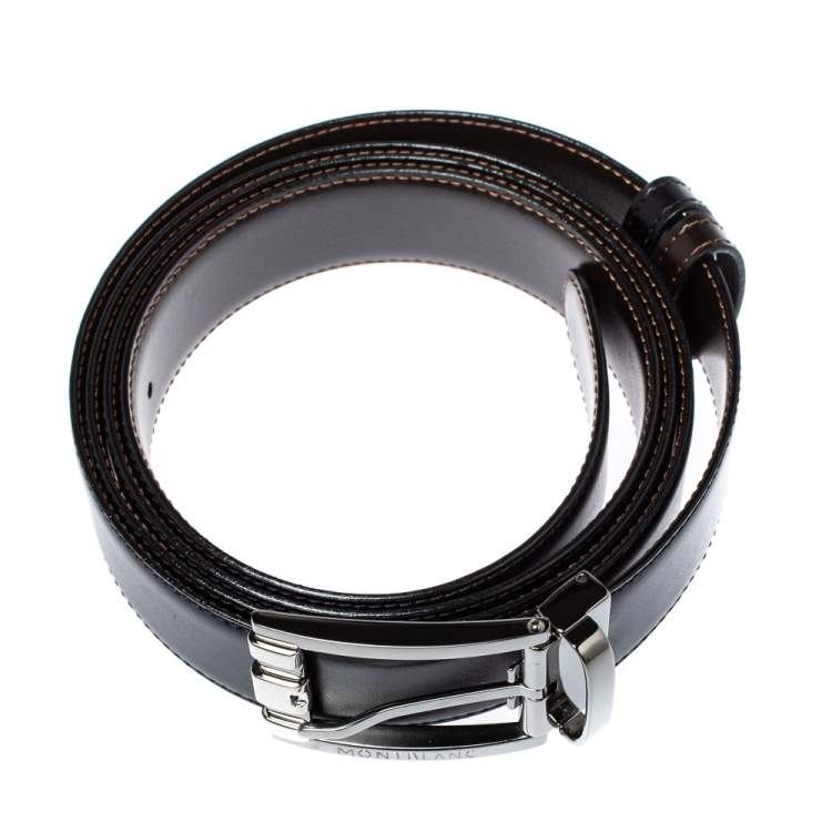 Pre Owned Montblanc Black/Brown Leather Casual Line Reversible Belt 105CM