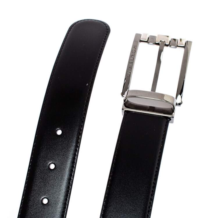 Pre Owned Montblanc Black/Brown Leather Casual Line Reversible Belt 105CM