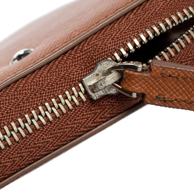 Pre Owned Montblanc Brown Leather Zip Around Agenda Organizer