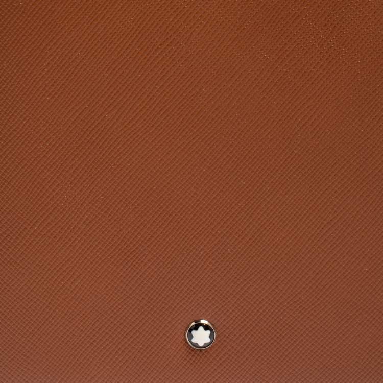 Pre Owned Montblanc Brown Leather Zip Around Agenda Organizer