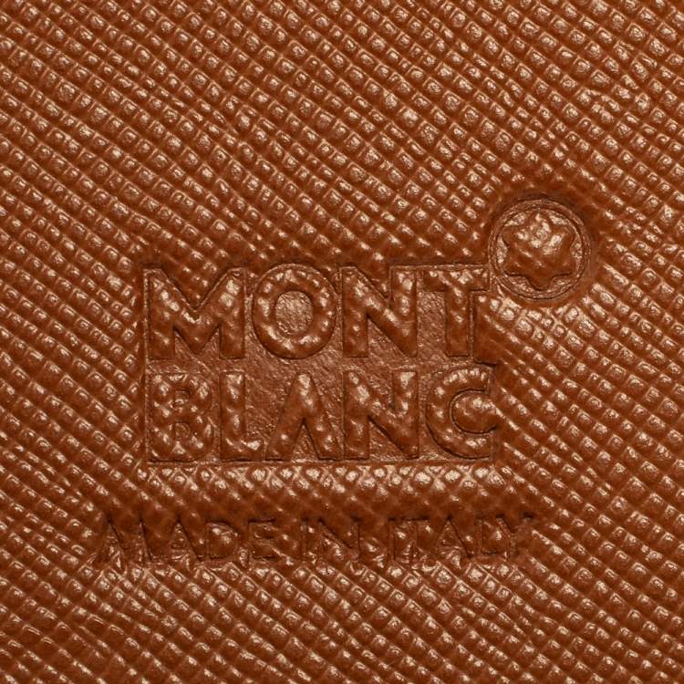 Pre Owned Montblanc Brown Leather Zip Around Agenda Organizer